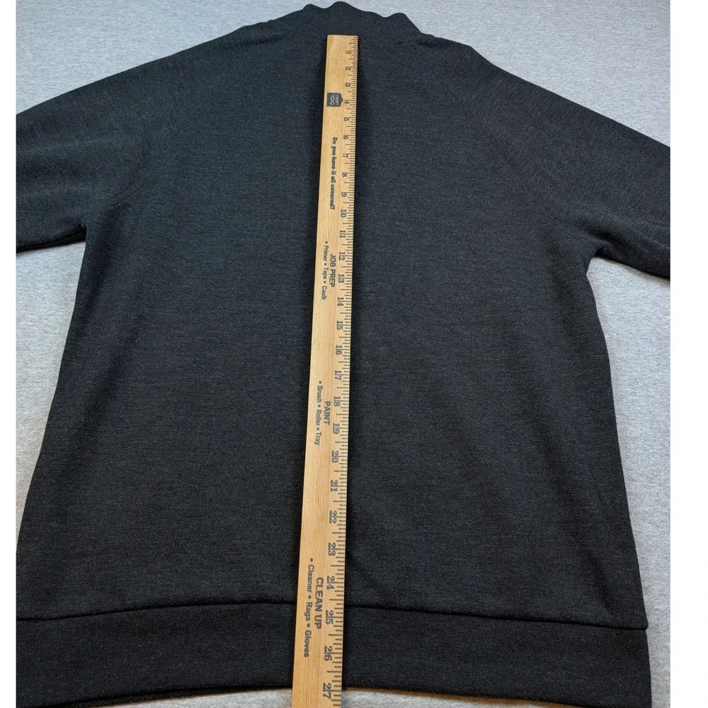 Reiss Matty Mens Charcoal Grey Quarter Zip Pullover Sweatshirt Size L Raglan